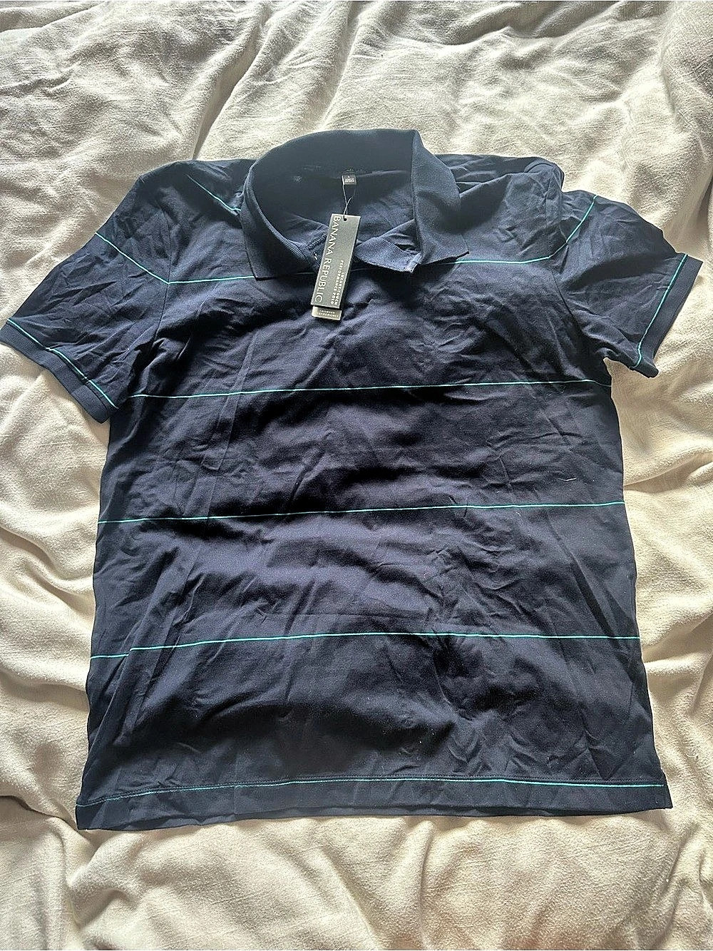 Banana Republic Luxury-Touch Performance Polo Blue Large